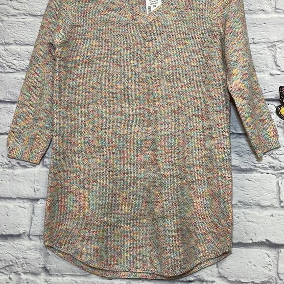 Ricki's V-Neck Curved Hem Pullover Sweater Space Dye Color Size Extra Small - Picture 5 of 15